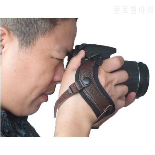 S type Camera Hand Grip Wrist strap True Leather Hand Grip Quickly Release Plate for canon nikon dslr 500d 600d 5d3 6d 7d 10PCS