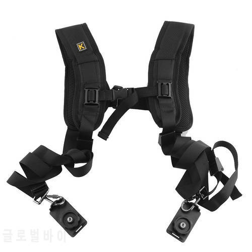 New Double Dual Sling Shoulder Neck Strap belt for SLR DSLR Camera Lens Binocular Hot Sale