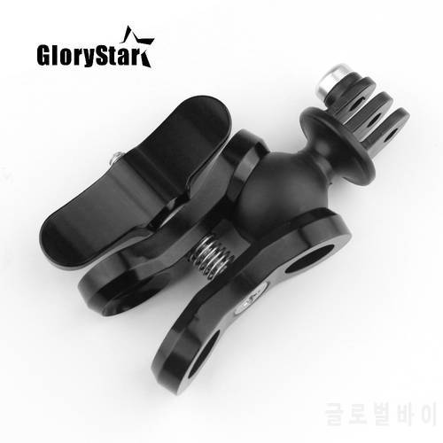 GloryStar Aluminum CNC Diving Lights Ball Butterfly Clip Arm Clamp Mount + ABS Ball Base Adapter for GOPRO HERO Action Camera