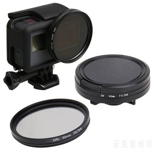 52mm UV CPL Filter for GoPro Hero 7 5/6 Adapter HD Glass Lens Cap for Go Pro Hero 5 6 Action Camera Accessories