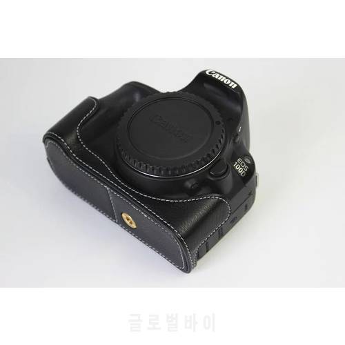 NEW PU Leather Half Case for canon eos 100D Digital SLR 100D Camera Brown/Black/Coffee