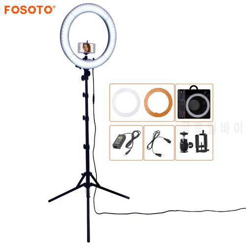 FOSOTO 18 Inch led Ring Light Photography Lamp Selfie Ringlight Led Ring Lamp With Tripod Stand For Makeup Youtube Tiktok
