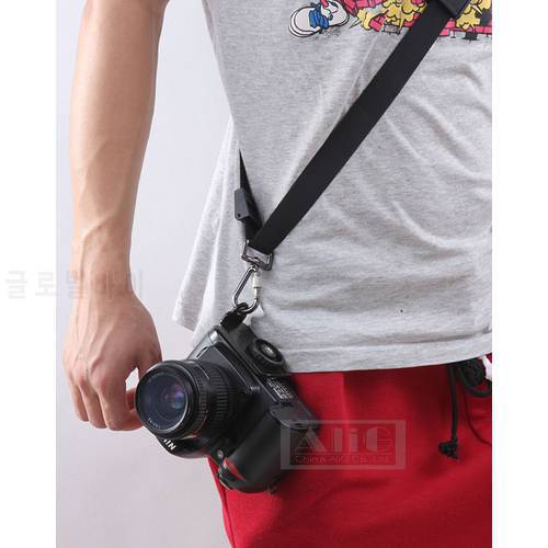 Black DSLR Camera Sling Quick Rapid Shoulder Neck Strap with Quick Release Plate + Connection Hook For Canon Nikon Sony