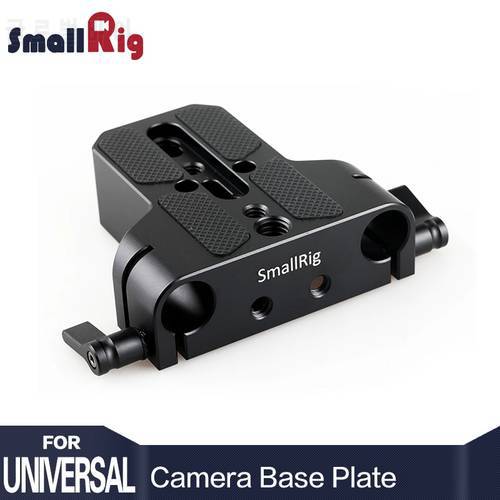 SmallRig Universal Dslr Camera Base Plate with 15mm Rod Rail Clamp for Sony A6500/A6600/Panasonic GH5/Sony A7 Camera Cage 1674