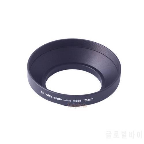 55mm 55 mm Black Camera Metal Lens Hood Wide Angle Screw In Mount Lens Hood for Canon Nikon Pentax Sony Tamron Sigma