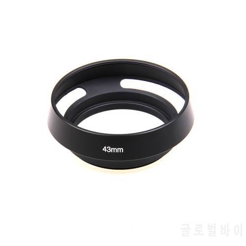 43mm Screw-in metal tilted vented Lens Hood For Fujifilm Olympus Panasonic Canon Sony Nikon camera Lens
