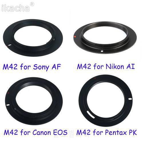 M42 Metal Lens Adapter Screw Mount Lens Ring to For Canon EOS for Nikon AI for Sony AF for Pentax PK Camera Lens Accessories