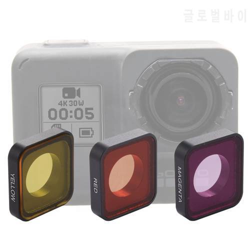 3 in 1 Lens Filter for GoPro HERO6 camera lens Snap-on Red / Yellow / Magenta Color Lens Filter for GoPro HERO6 /5
