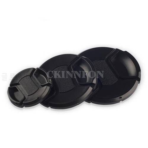 DHL 200PCS 49mm 52mm 55mm 58mm 62mm 67mm 72mm 77mm Center Pinch Snap-on Front Lens Cap For Camera Lens Filters With String
