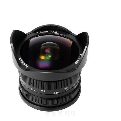 7artisans 7.5mm f2.8 Fisheye Lens APS-C Manual Fixed Lens For E Mount Canon EOS-M Mount Fuji FX Mount