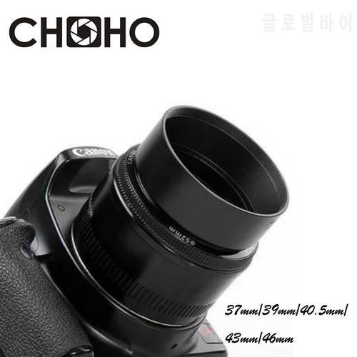 Camera Lens Hood Metal Standard 37mm 39mm 40.5mm 43mm 46mm Screw-in Tubular Lente Protect For Canon Nikon Sony Pentax Olympus