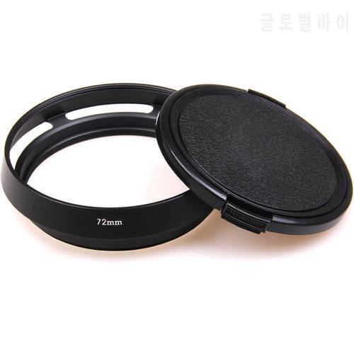 72mm Lens Hood Universal Metal Tilted Vented Lens Hood Shade + Lens cap For Leica M Contax Fujifilm Canon Nikon Sony