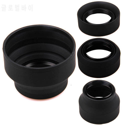 49mm 52mm 55mm 58mm 62mm 67mm 72 77mm 3-Stage 3 in1 Collapsible Rubber Foldable Lens Hood for sony canon nikon DSIR Lens camera