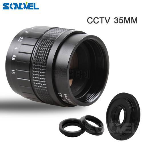 FUJIAN 35mm F1.7 CCTV TV Movie lens+C Mount + Macro ring for Canon EOS M M2 M3 M5 M6 M10 Mirrorless Camera