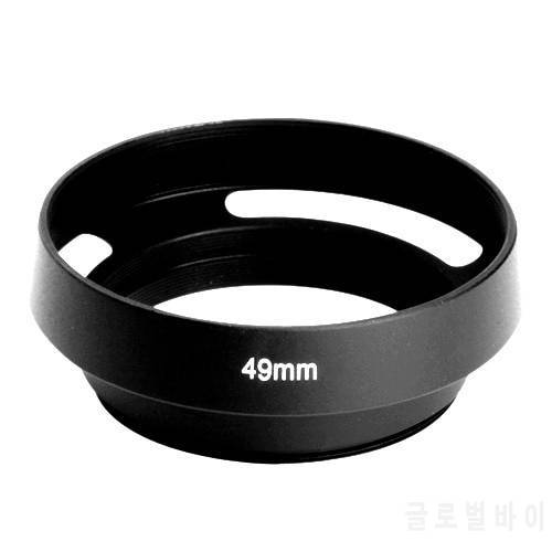 1set 49mm hood +lens cap Black Metal camera lens Hood for SONY RX1 / RX1R micro single E24 / E35 lens hood