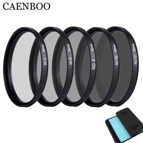 CAENBOO 62mm Lens ND Filter ND2 4 8 16 32 Lens Protector Neutral Density 67mm ND16 ND32 Lens Filter Bag For Canon Nikon Camera