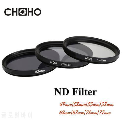 ND Filter ND2 ND4 ND8 Neutral Density Filtors 49MM 52MM 55MM 58MM 62MM 67MM 72MM 77MM Photography for Canon Nikon Sony Camera