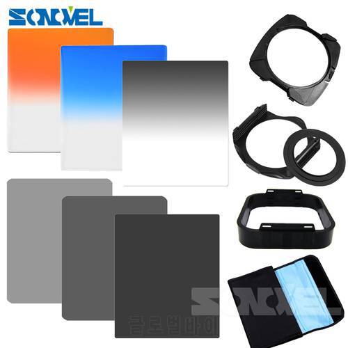 11 in 1 Graduated Blue Grey Filter Kit + 82mm Ring adapter + Filter Holder + Wide-Angle Holder + ND2 ND4 ND8 For Cokin p series
