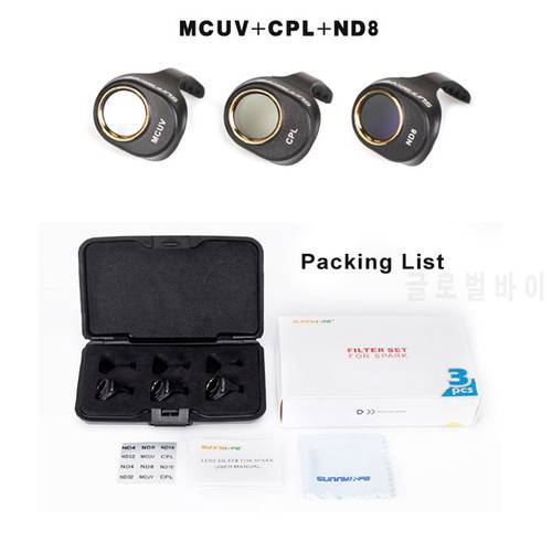 3Pcs ND8 + CPL Circular Polarizer + MCUV UV Camera Lens Filter Kit for DJI SPARK (Won&39t Affect Gimbal Calibration)