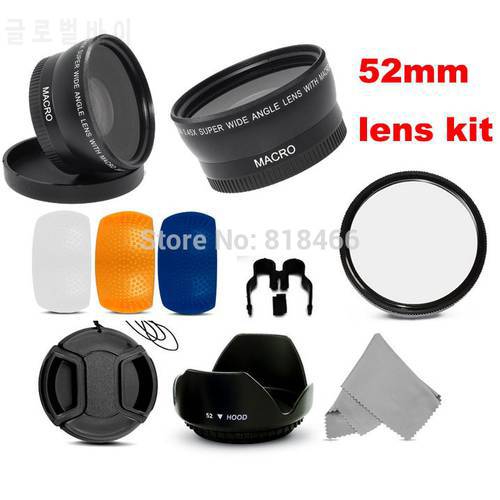 Foleto 52mm 58mm Fisheye Wide Angle Macro Filter + Lens Hood + UV Filter Diffuser for canon Nikon D7000 D5200 D5100 All lens