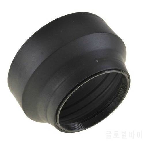 49 mm 3-stage Collapsible Rubber 3 in 1 Lens Hood for Nikon Canon camera Wide Angle 49MM