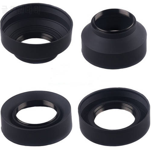 3 stage Foldable rubber lens hood camera lens hood 49/52/55/58/62/67/72/77mm for canon nikon sony 550d 600d 700d d5100 d3200 d3