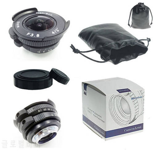 Foleto 8mm F3.8 CCTV C Mount Fish Eye Lens for Olympus Panasonic Micro 4/3 M4/3 Camera For M43 EP5 EP3 EPL3 EPL5 EM10 G6 G5 GF5
