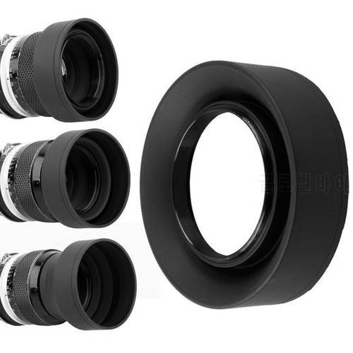 10pcs 49 52 55 58 62 67 72 77 82mm 3-Stage 3 in1 Collapsible Rubber Foldable Lens Hood DSIR Lens for all camera free ahipping