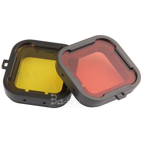2PCS /Lot Yellow & Red color polarizer UV lens filter for mini camcorder for GoPro hero 4 3+