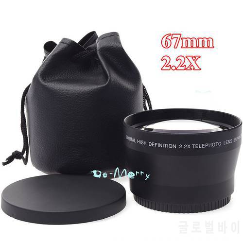 Universal 67mm 2.2x Telephoto Tele Lens lentes for Nikon Canon Sony D7100 D5000 D3200 D3100 D3000