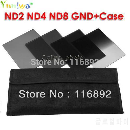4pcs color filter ND2+ND4+ND8+Gradual Grey Filter with case for Cokin P series