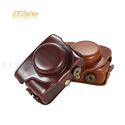 PU Leather Case Camera Bag for Panasonic LUMIX LX100 DMC-LX100 portable protective cover with strap