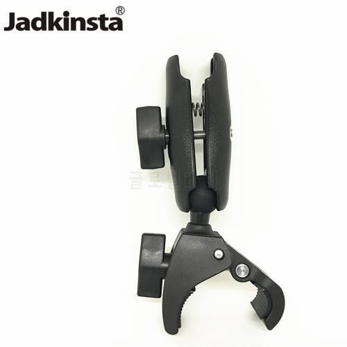 Jadkinsta Claw Clamp Motorcycle Handlebar Bike Rail Mount Base with 1 inch Rubber Ball Double Socket Arm for Gopro Mount SLR