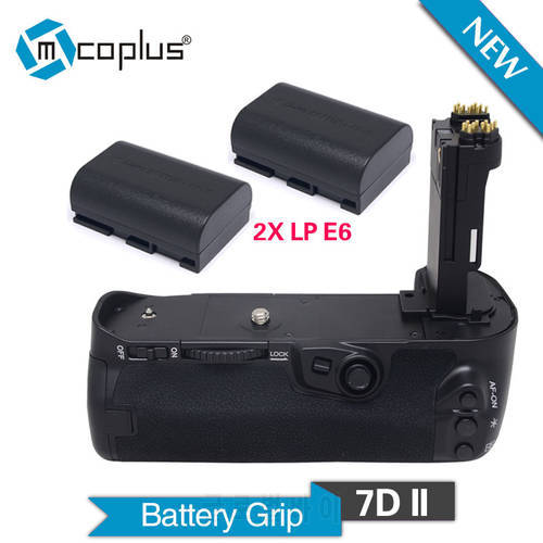 Mcoplus BG-7DII Vertical Battery Grip with 2pcs LP-E6 Batteries for Canon EOS 7D Mark II Camera as BG-E16 Meike MK-7DII