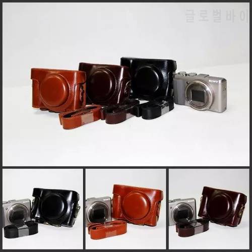 High quality PU Leather Case for Sony Cyber-Shot DSC-HX50V HX50 HX60 LCJ-HN Camera Hard Shoulder Bag with Strap