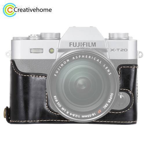 PULUZ For FUJIFILM X-T10 Case 1/4 inch Thread PU Leather Camera Case Base for FUJIFILM X-T20 DSLR Accessories