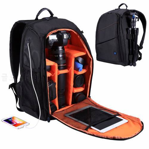 PULUZ Outdoor Portable Waterproof Scratch-proof Dual Shoulders Backpack Padded Shockproof SLR Camera Soft Bag, Upgrade Version