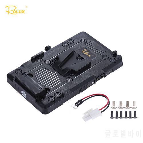 Rolux RL-IS2 V-mount Battery Plate V-lock DIY Power Supply Battery Plate for Sony BMCC BMPCC Camcorder Monitor LED Video Light