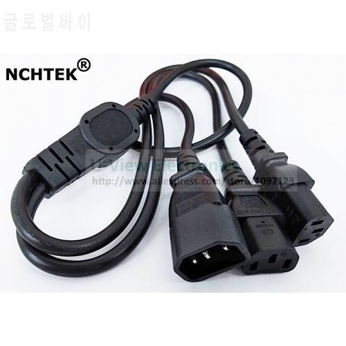 NCHTEK UPS server C14 Male to 2 x C13 Female Y Splitter Extension Cable,PDU.PSU Power Cable Cord About 1M/Free Shipping/2PCS