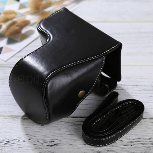 Retro Vintage Luxury Full Body PU Leather Digital Camera Bag Case For Sony ILCE-6500/A6500 Digital Camera Cover Cases with Strap