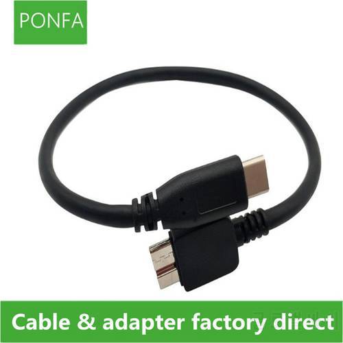USB Cable 3.1 Type-C Male to Micro B 3.0 Cable Adapter 10Gbps High Speed Hard Drive Cord Wire Line for Macbook Black