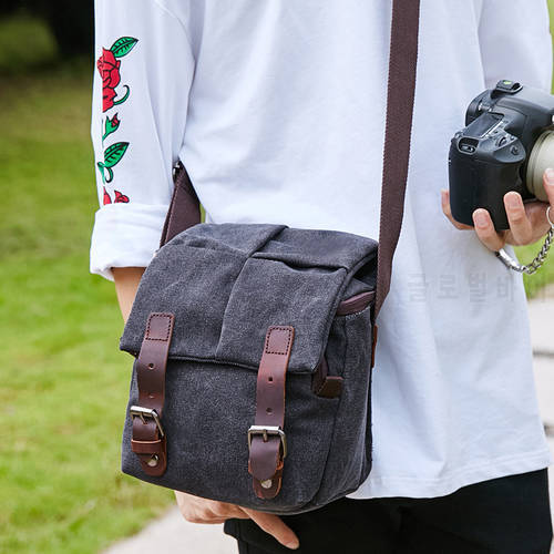 Canvas Bags Handbags SLR Photography Digital Camera Bag Small Universal Travel Vintage For Nikon Sony Canon Point & Shoot Camera
