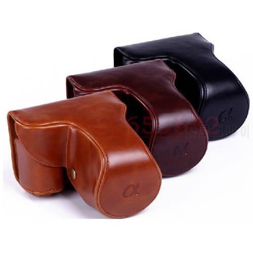 PU Leather Camera Bag Case Cover Pouch For Sony ILCE-7/7R A7/A7R 24-70mm lens with Shoulder strap