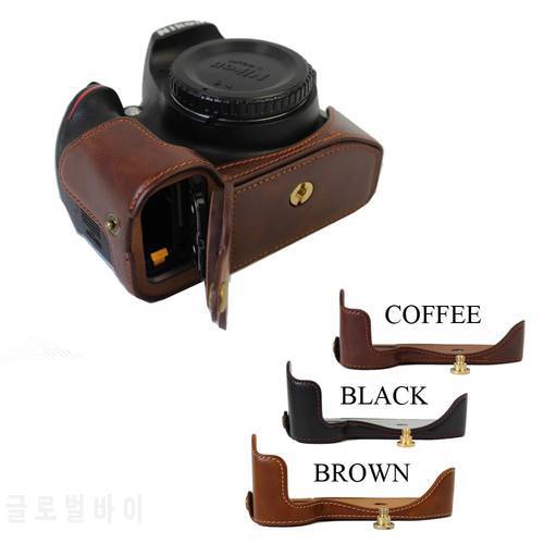 New Pu Leather Video Camera Bag for Nikon D3200 D3300 Half case Bottom Cover Coffee Brown Black