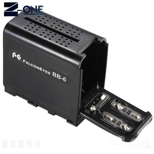 BB-6 6pcs AA Battery Case Pack Battery Holder Power as NP-F NP-970 Series Battery for LED Video Light Panel / Monitor
