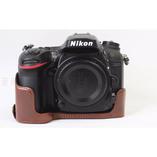D7200 PU Leather Half Case for nikon D7200 Digital SLR D7200 Camera Brown/Black/Coffee
