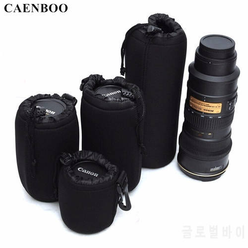 CAENBOO EF-S 18-55 Lens Bag 24-70mm Soft Protector DSLR Camera Lens Pouch Bags Case 70-200 100-300mm For Canon Nikon Sony Lens