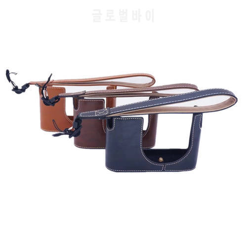 Magnetic Leather Camera Case For Leica Q TYP 116 Camera Half Body Bottom Cover Set Battery Open Black Brown Coffe