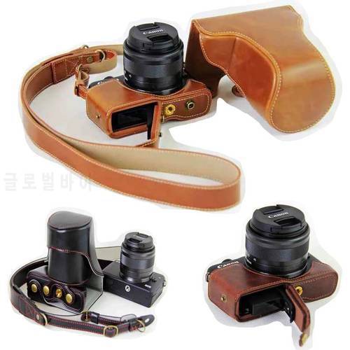 5 Colors New Luxury Camera Leather Case Cover for Canon EOS M10 Battery Open Style