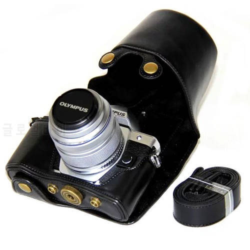 PU Leather Camera Bag for Olympus EM10 Mark II EM10 Mark III EM10 III EM10 II Leather Camera Case Cover with Shoulder Strap